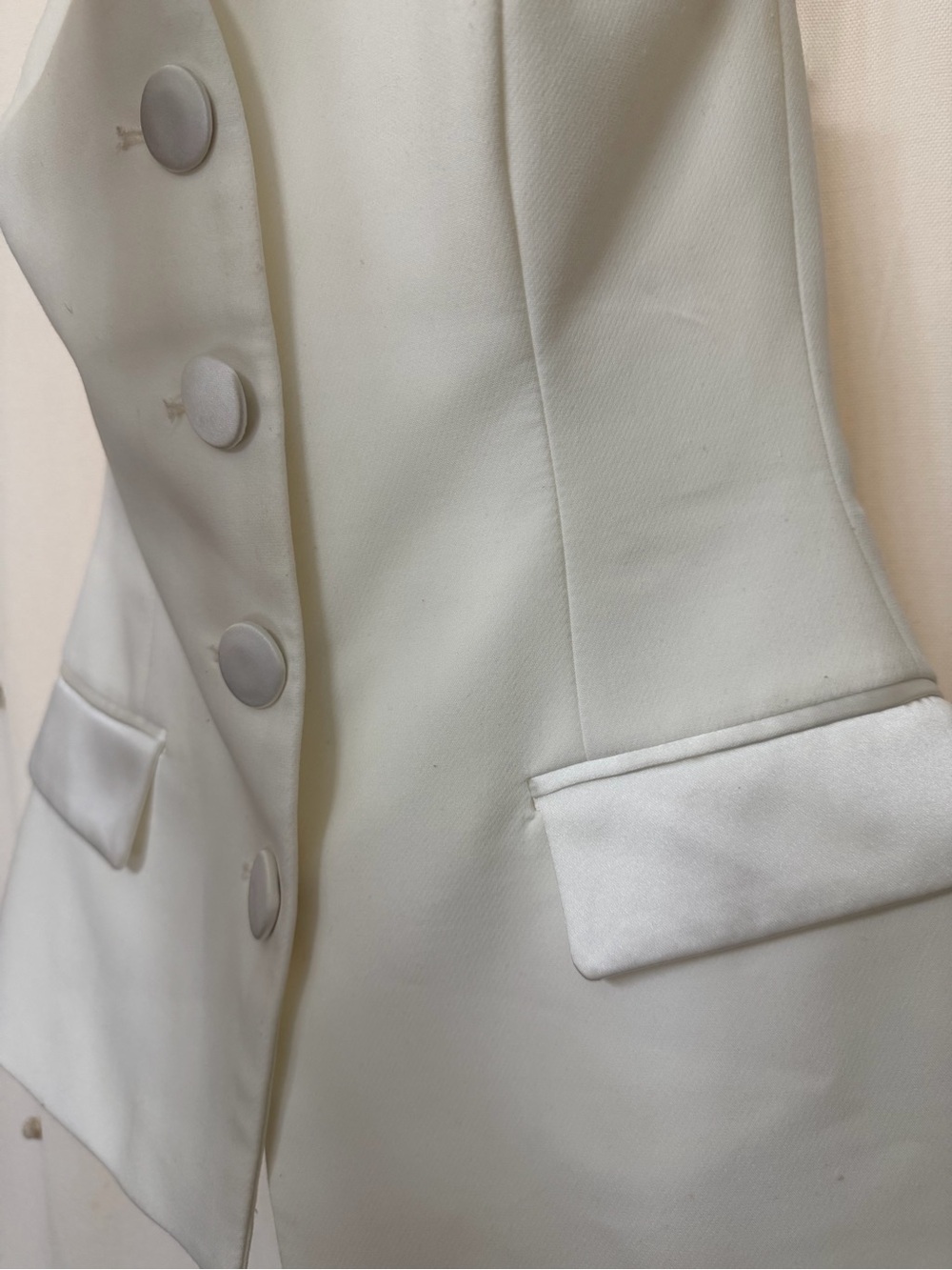 Zara Ivory Strapless Button Peplum Top - Picture 2 of 6